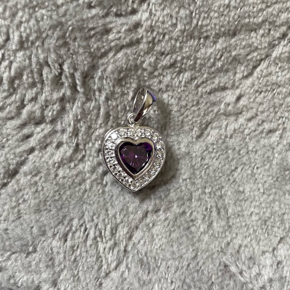 Interchangeable Silver Multi-color CZ Heart Charm includes 6 heart shaped stones - Picture 12 of 13